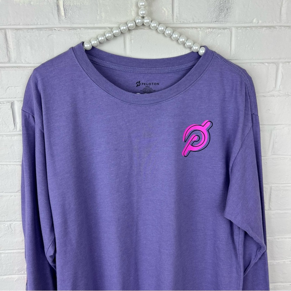 Peloton Purple Graphic Long Sleeve Shirt Size S - Picture 4 of 8